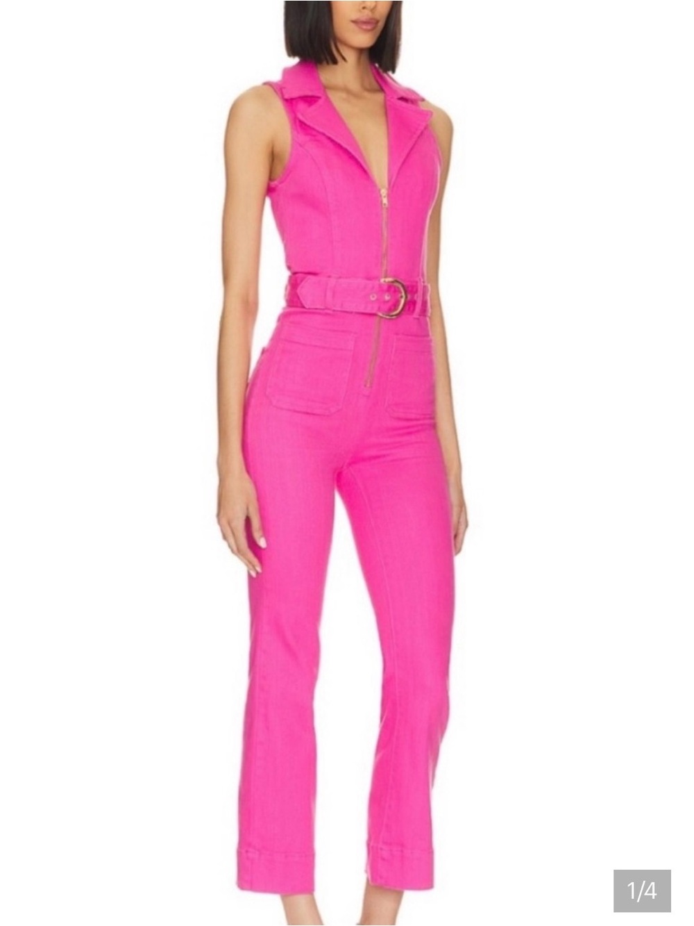 Show Me Your Mumu Sleeveless Zip-Front Pink Jumpsuit
